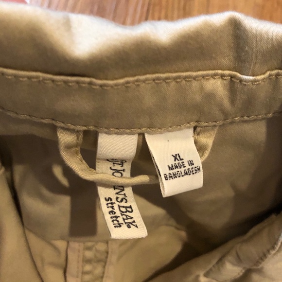 St Johns Bay belted khaki trench coat short XL #89 - Picture 2 of 5
